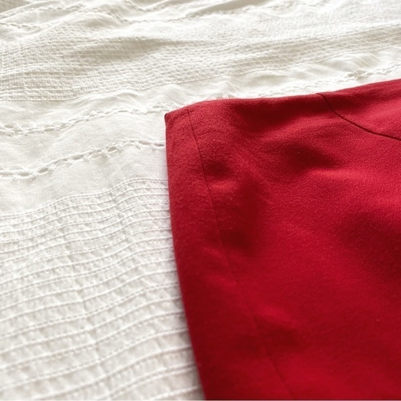 TAHARI ARTHUR S LEVINE RED FRONT SLIT PENCIL FORMAL SKIRT - 6 - Picture 6 of 9